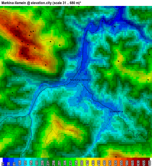 Markina-Xemein elevation map