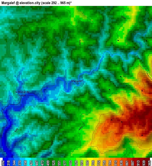 Margalef elevation map