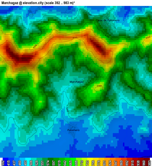 Marchagaz elevation map