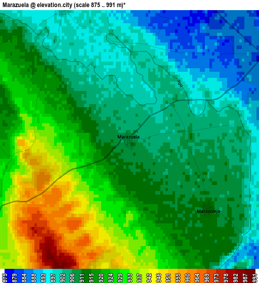 Marazuela elevation map