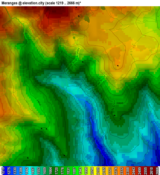 Meranges elevation map