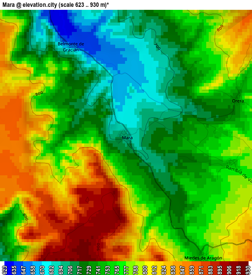 Mara elevation map