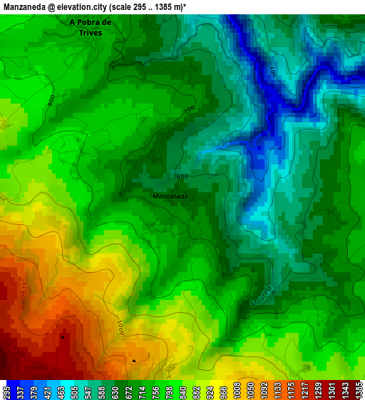 Manzaneda elevation map