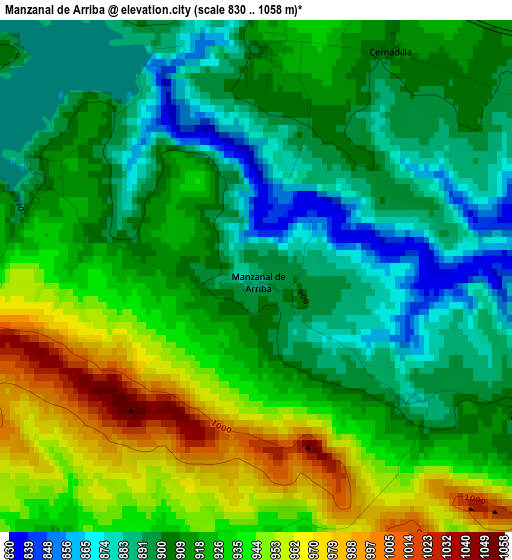 Manzanal de Arriba elevation map