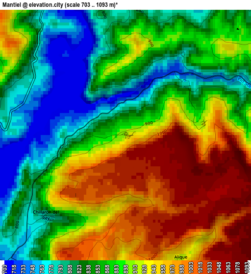 Mantiel elevation map