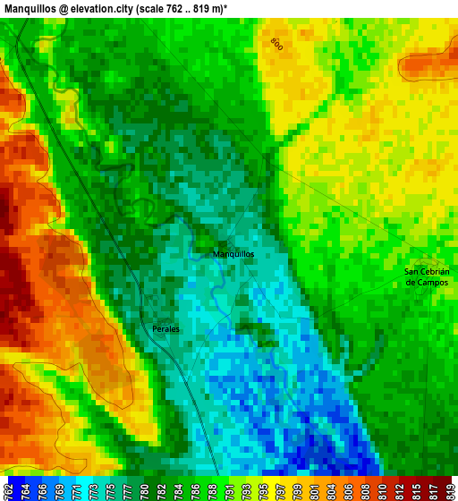 Manquillos elevation map