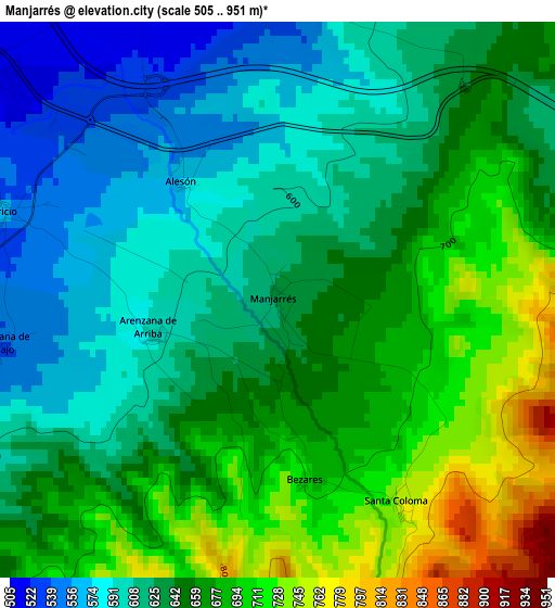 Manjarrés elevation map