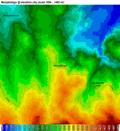 Manjabálago elevation map