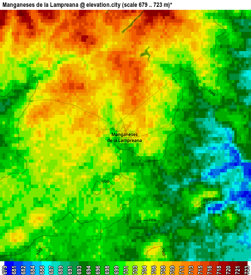 Manganeses de la Lampreana elevation map