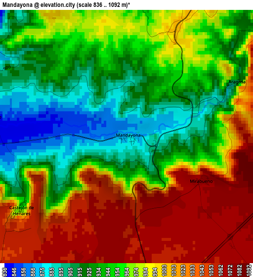 Mandayona elevation map