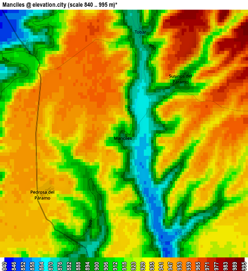 Manciles elevation map