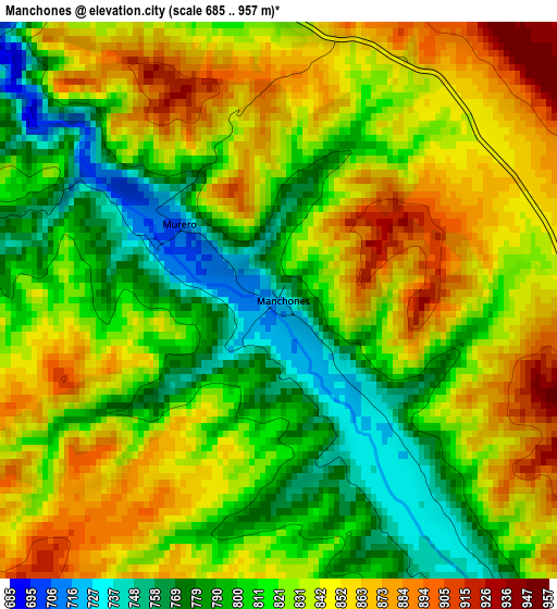 Manchones elevation map