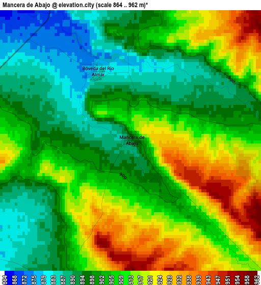 Mancera de Abajo elevation map