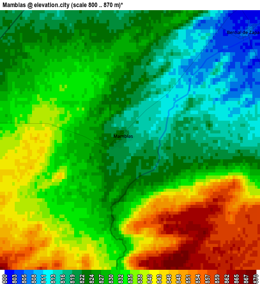 Mamblas elevation map