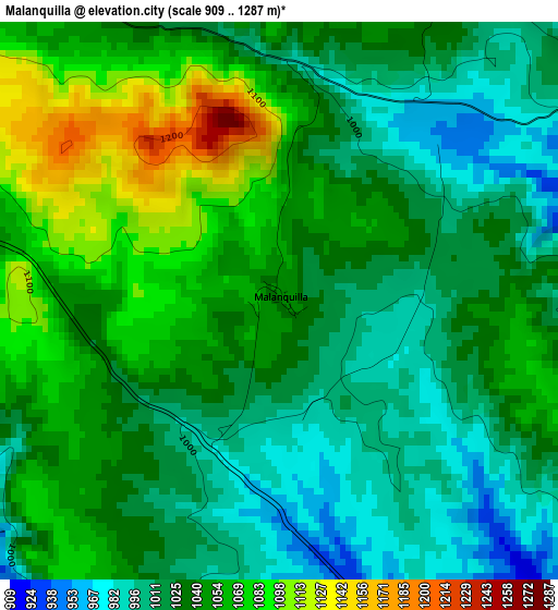 Malanquilla elevation map