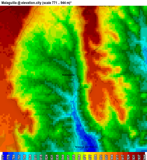 Malaguilla elevation map