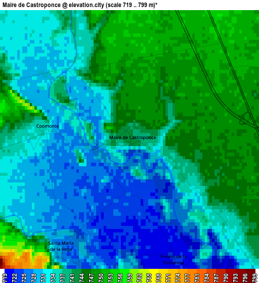 Maire de Castroponce elevation map