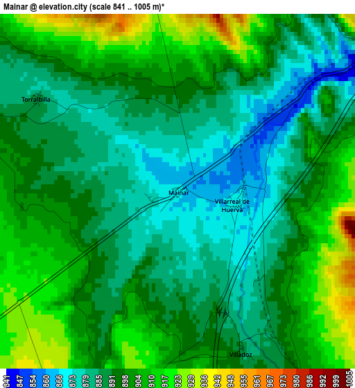 Mainar elevation map