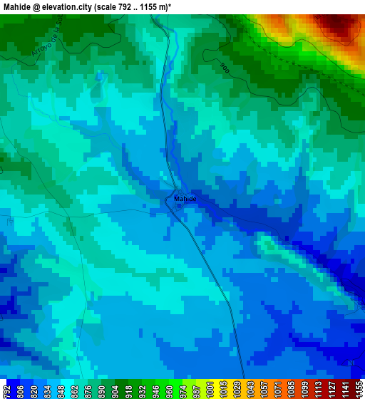 Mahide elevation map