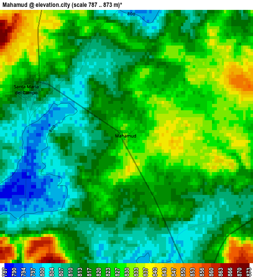 Mahamud elevation map