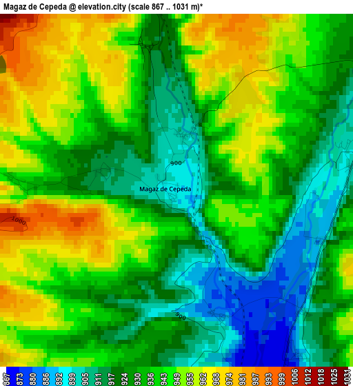 Magaz de Cepeda elevation map