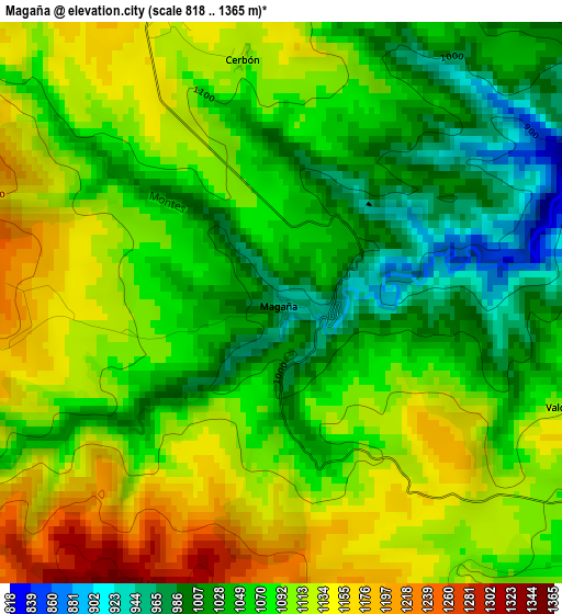 Magaña elevation map