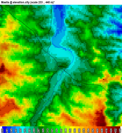 Maella elevation map