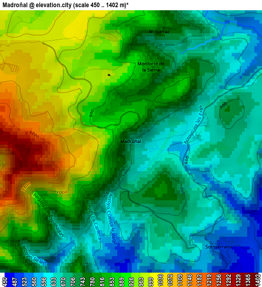 Madroñal elevation map