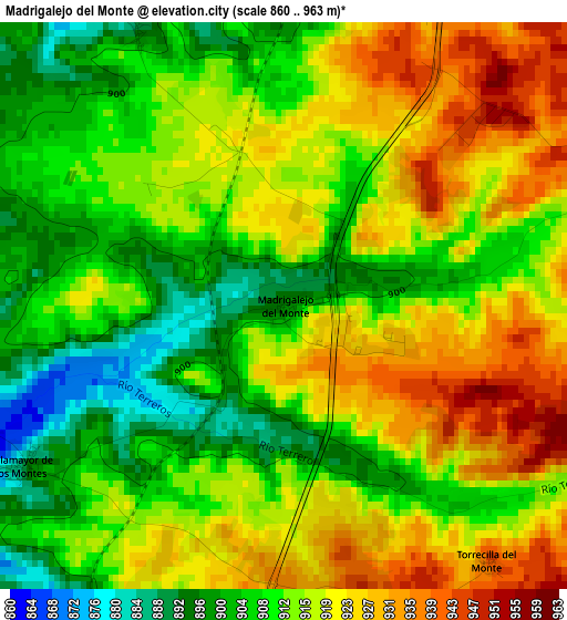 Madrigalejo del Monte elevation map