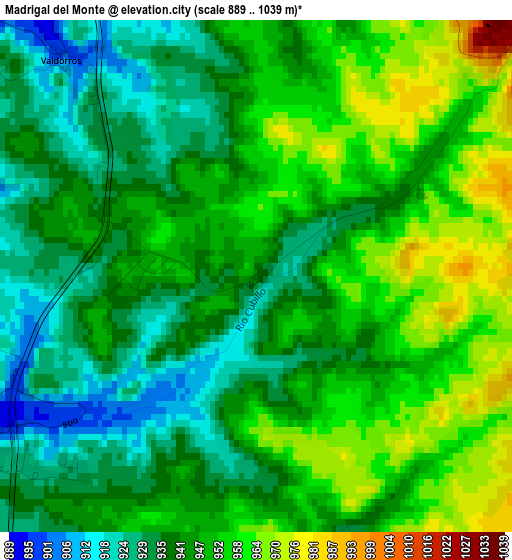 Madrigal del Monte elevation map