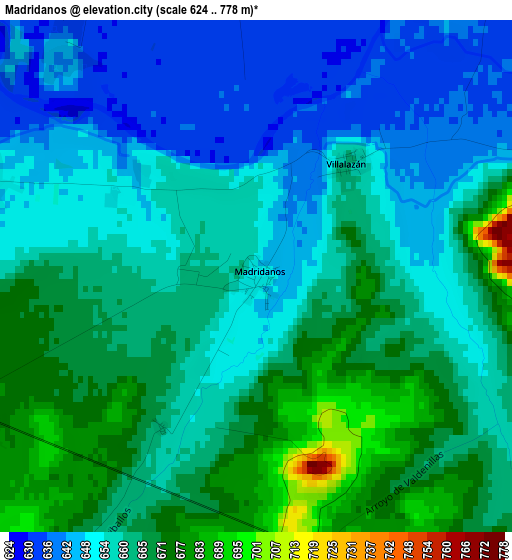 Madridanos elevation map