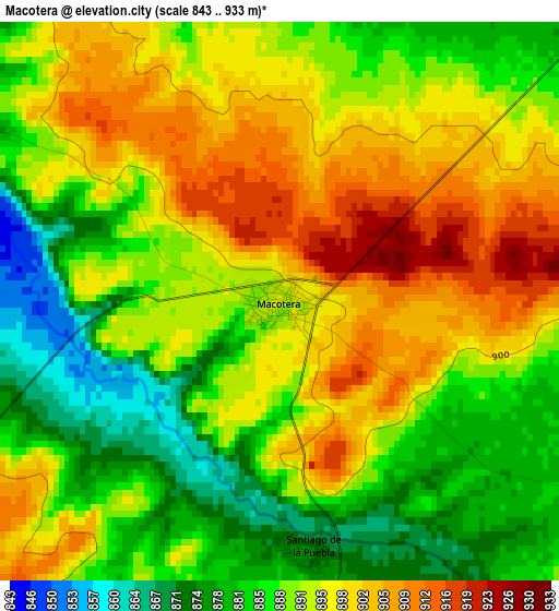 Macotera elevation map