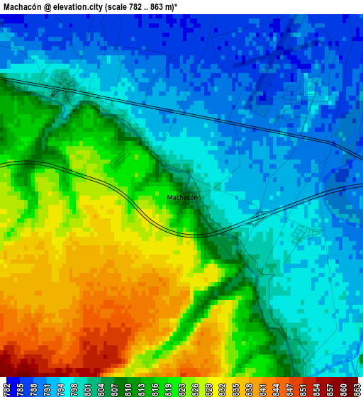 Machacón elevation map