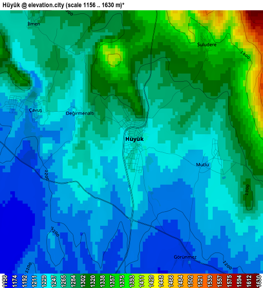 Hüyük elevation map