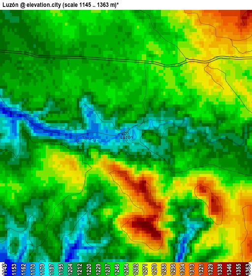 Luzón elevation map