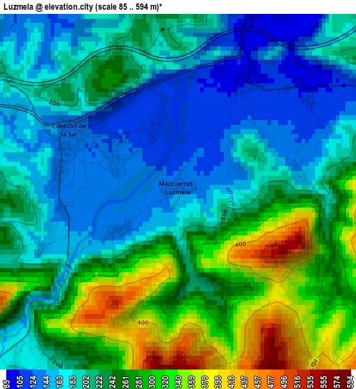 Luzmela elevation map