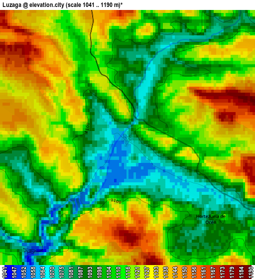 Luzaga elevation map