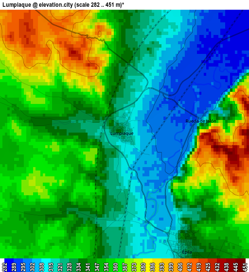 Lumpiaque elevation map