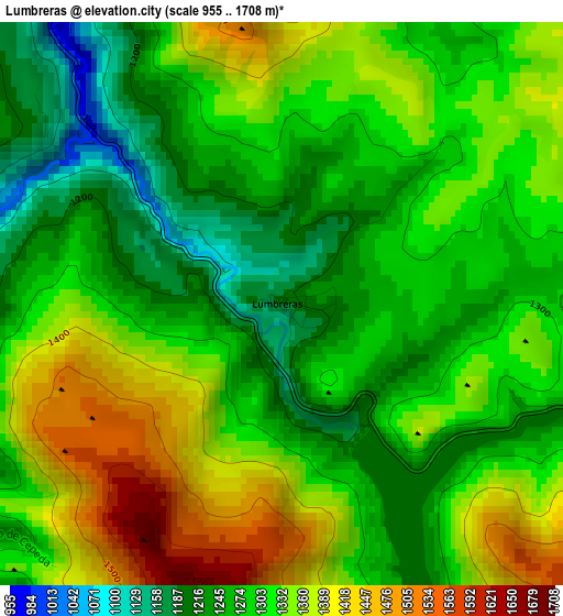 Lumbreras elevation map