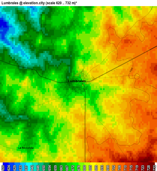 Lumbrales elevation map