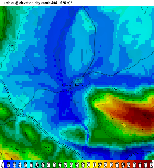 Lumbier elevation map