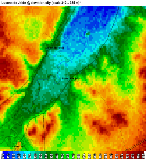 Lucena de Jalón elevation map