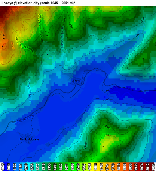 Lozoya elevation map