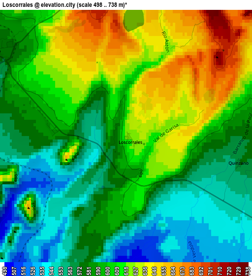 Loscorrales elevation map