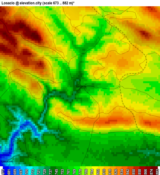 Losacio elevation map