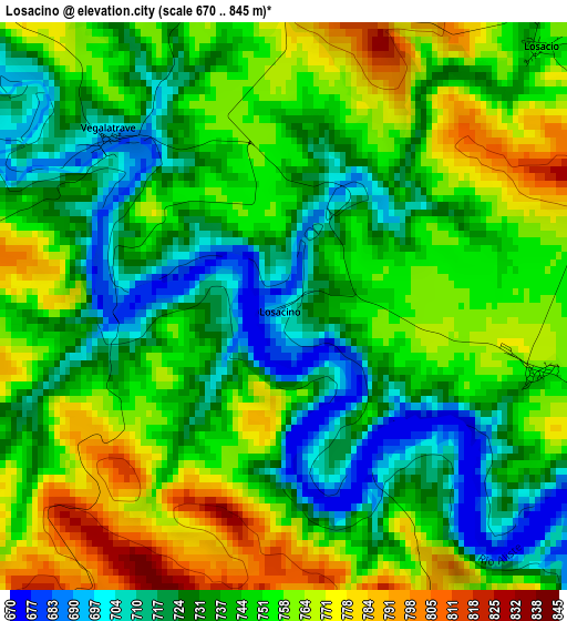 Losacino elevation map