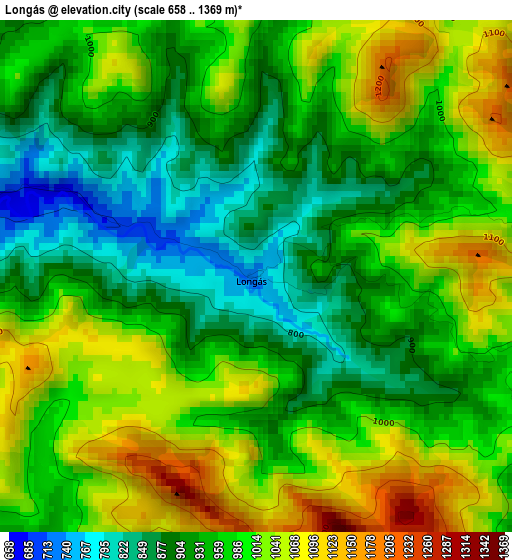 Longás elevation map