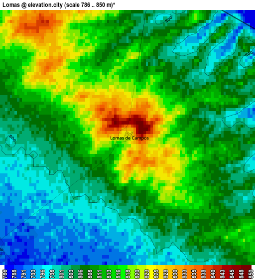 Lomas elevation map