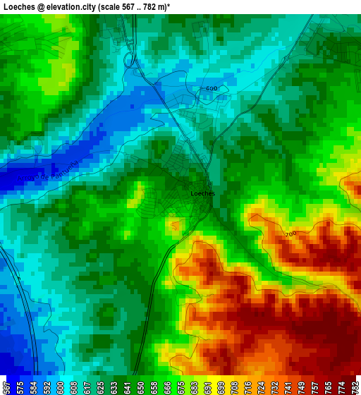 Loeches elevation map