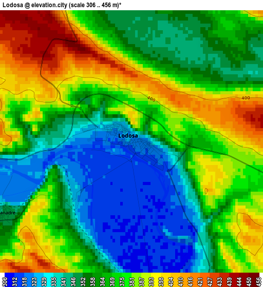 Lodosa elevation map